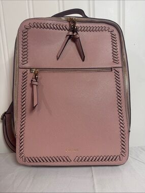 CALPAK Dusty Rose Whipstitch Laptop Backpack  pockets New